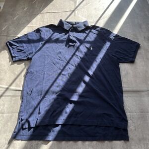 Polo Ralph Lauren Polo Shirt Men XLT Blue Pony White Short Sleeve Y2K Breathable